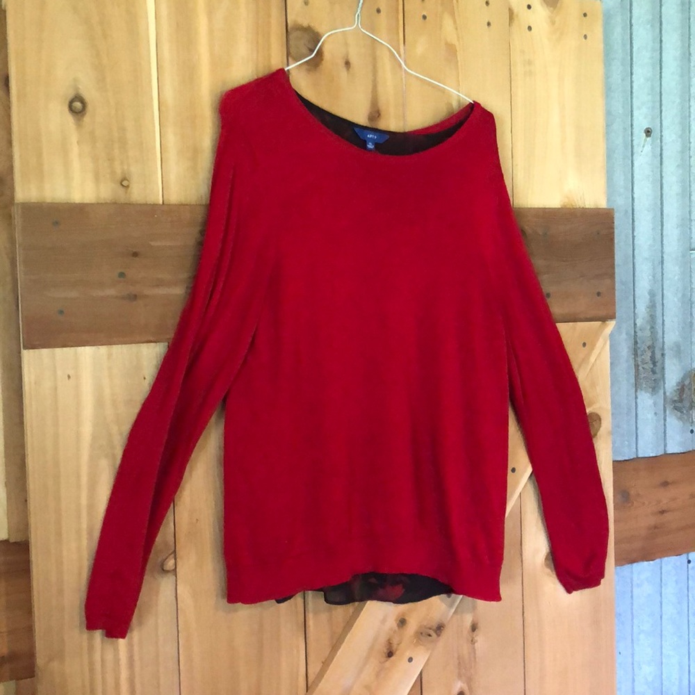 Apt 9 XL Red sweater with built in camisole